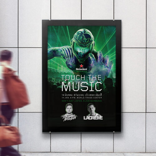 Heineken Touch The Music Poster Graphic Design Play Creative Lab Lyon France Vientiane Laos Creative Marketing Agency